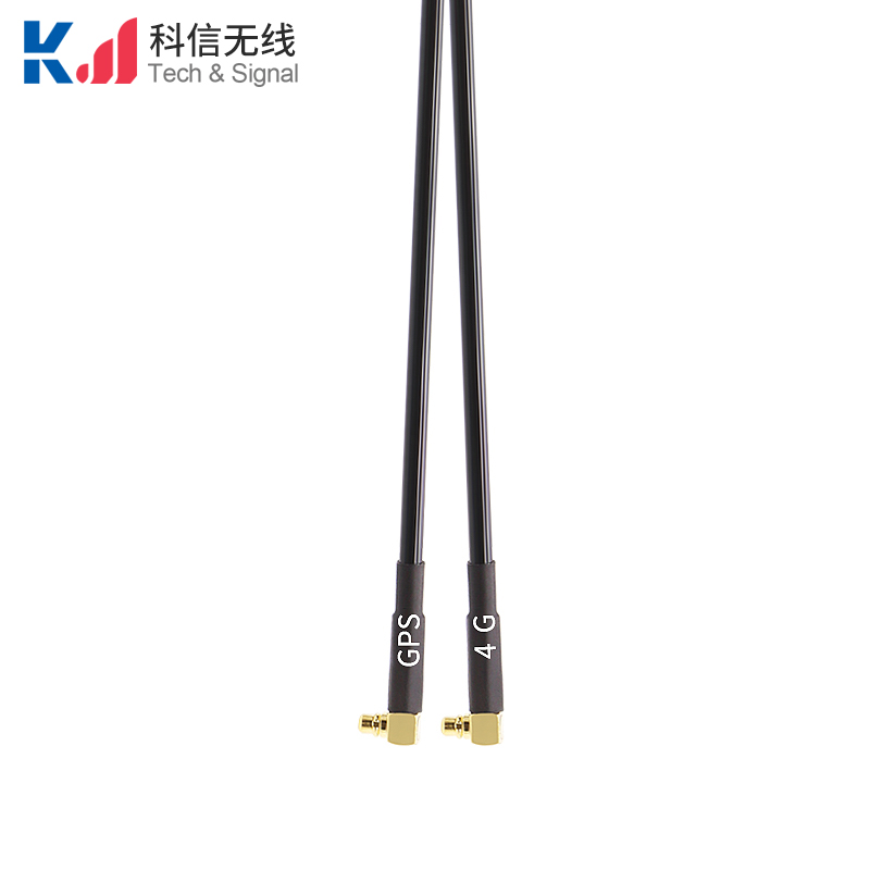 方形款4G+GPS二合一組合天線MMCX-J彎公頭內針接頭