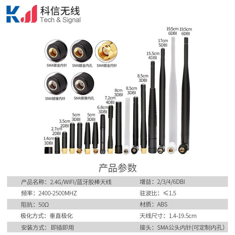 2.4g高增益可折疊wifi路由器天線外置膠棒天線